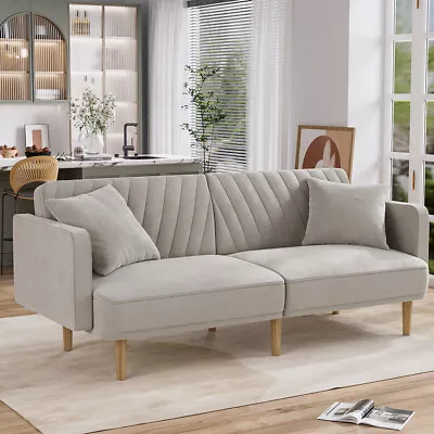 Modern Velvet Sofa Sleeper Bed 3-Seater Convertible Sofa Bed Living Room Couch • $299.99