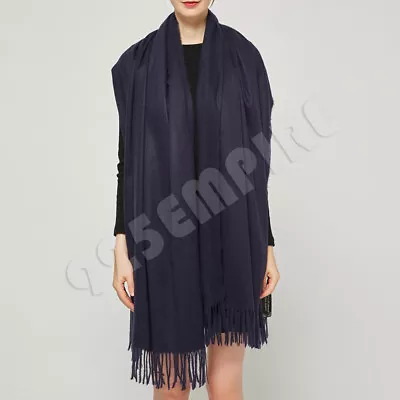 Men Women Oversized Cashmere Feel Blanket Plain Shawl And Wrap Warm Scarf  • $11.98