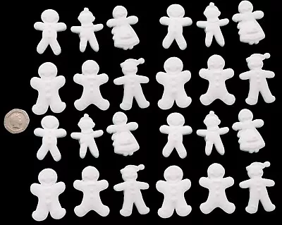 24 X Edible 3D Ginger Bread Man Icing Set Cake Cupcake Toppers Decorations • £8.99