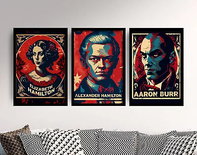 Alexander Hamilton Art Prints - Set Of 3 Posters Eliza Aaron Burr Elizabeth • £229