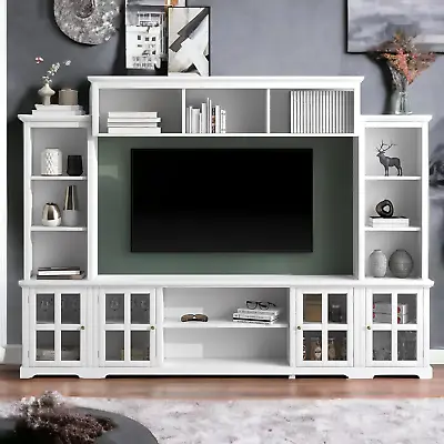 Mid-Century Entertainment Wall Unit For Living Room With Storage Bridge TV Stan • $1062.86