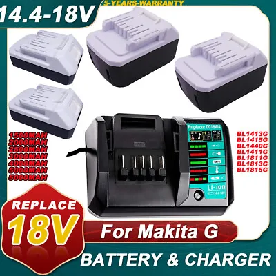 For Makita Battery+Charger BL1820G 14.4-18V 60Ah BL1815G BL1840G HP457D 1956084 • $161.26