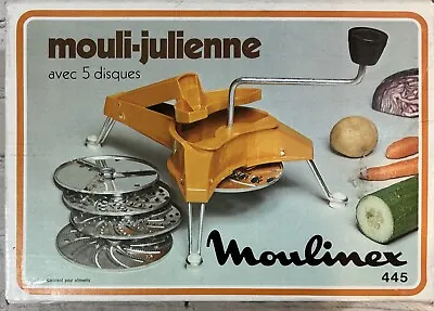 Vintage Moulinex 445 Mouli-Julienne 5 Disc Slicer Shredder French Salad Chopper • $39.99