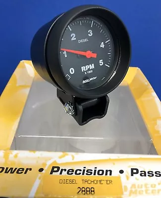Auto Meter 2888 Diesel Tachometer Mini Tach 5000 RPM Black Pedestal Mount 2 5/8  • $202.92