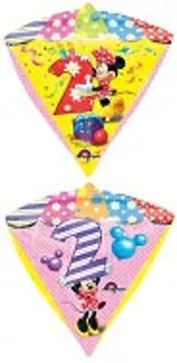Minnie Mouse Age 2 Diamondz 16  Foil Balloon (Packaged) • $1.98