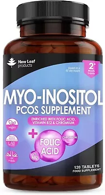 Myo-Inositol PCOS Supplement - Myo Inositol Tablets + Folic Acid B12 & Chromium • £20.99