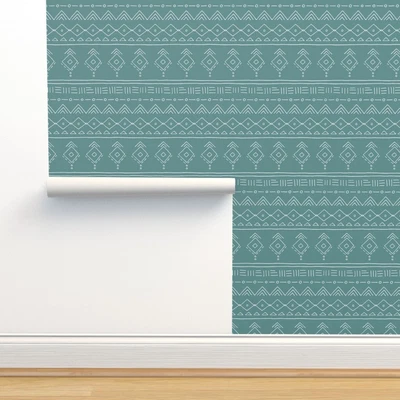 £8.90 • Buy Removable Water-Activated Wallpaper Navajo Indian Ethnic Aztec Boho Summer