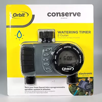 Orbit Conserve Digital Water Timer 2 Outlet - NEW Programmable • $30.99