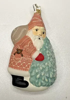 $36 • Buy Vaillancourt Folk Art Polish Glass Santa Christmas Holiday Ornament VFA