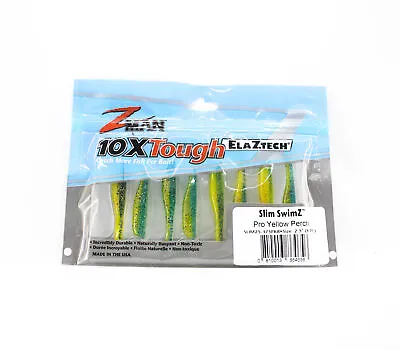 Zman Soft Lure Slim SwimZ 2.5 Inch 8/Pack Pro Yellow Perch (4656) • $20.90