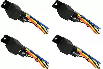 $13.95 • Buy 4 LOT TEMCo 6V 30 Amp Bosch Style S Relay With Harness Socket SPDT Automotive