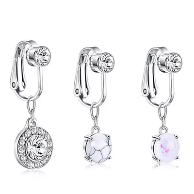 $1.78 • Buy Faux Body Piercing Jewelry Navel Clip On Belly Button Rings Fake Belly Piercing
