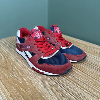 Reebok GL 6000 Low Suede Trainers Red Rush Men’s Size 8.5 USA • $49