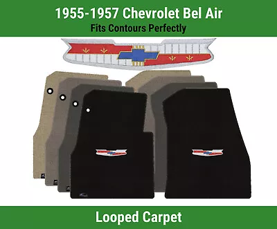 Lloyd Classic Loop Front Mats For '55-57 Chevy Bel Air W/Chevy Vintage Crest • $138.99