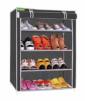 $151.14 • Buy Iron And Fabric 4-Tier Shoe Rack/ Multipurpose Storage Rack With Dustproof Cover