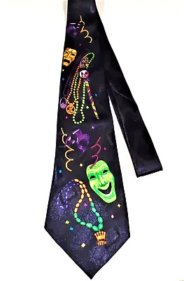 A. Rogers Mardi Gras Masks Beads 1997 Necktie Carnival New Orleans Fat Tuesday • $12.29