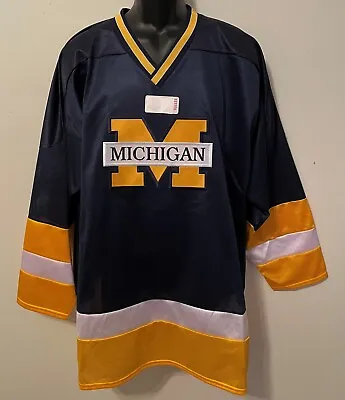 Vintage 90s UNIV MICHIGAN WOLVERINES CRABLE Mesh HOCKEY JERSEY NWT NEW Old Stock • $59.95