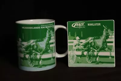 Meadowlands Pace Race Horse Mug & Coaster Set NIHILATOR (green) NEW • $9.99