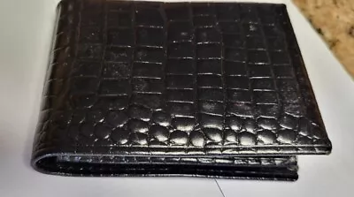 Genuine Alligator Cowhide Leather Men's Bifold Wallet Black • $4.99