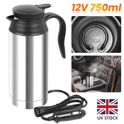 12V 750ml Stainless Steel Water Heater Pot Portable Car Electric Heating Kettle • £17