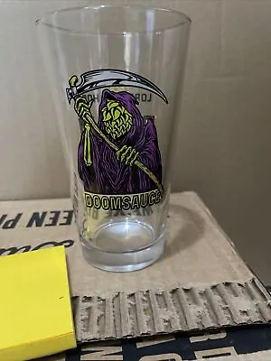 $12 • Buy LORD HOBO Brewing CO. Glass Boom Sauce Doom Sauce Reaper Logo Pint Glass Beer