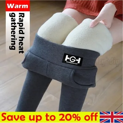 £2.37 • Buy Women Winter Thick Leggings Pants Fleece Lined Thermal Stretchy Warm Soft UK ~