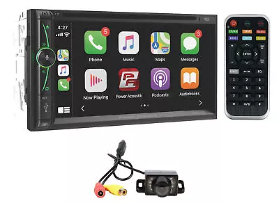 Power Acoustik CPAA-70D 2-Din 7  DVD/Carplay/Android/Bluetooth Receiver+Camera • $134.95