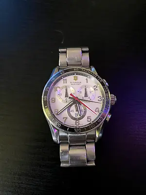 Victorinox Chronograph 241213 White Dial Stainless Steel Men's Watch • $199