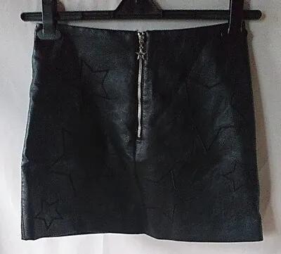 H&M Divided Faux Leather Skirt Black Uk10 • £4