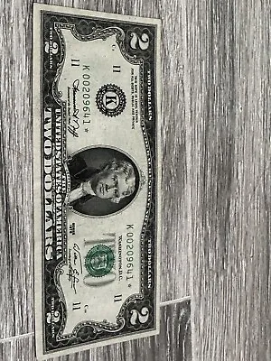 2 Dollar Bill Star Note 1976 Ultra Low Serial Number # K 00209641 Uncirculated * • $1999