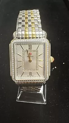 Michele Deco II  MWW06X000039 Diamond Bezel Gold Stainless Steel Women's Watch • $1100
