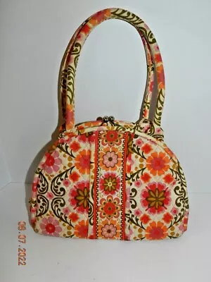 Vera Bradley Eloise Kisslock Satchel Bag Purse Retired Folkloric Floral Snap • $44.99