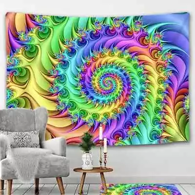 Beautiful Psychedelic Mandala Optical Illusion Printed Tapestry - Wall Art Decor • $12.97