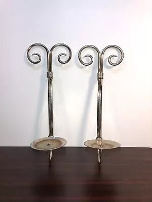 Twisted Wrought Iron Wall Sconce Candle Holders Set Of 2 • £21.53