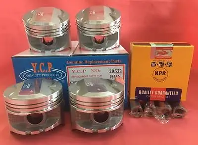 YCP 75mm P29 STD Bore Pistons High Compression + NPR Japan Rings For Honda D16  • $159.95