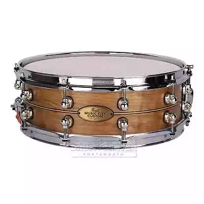 Used Pearl Music City Custom Solid Cherry 14x5 Snare Drum Natural W/Boxwood-Rose • $879.99