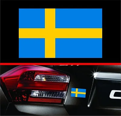 4  Swedish Flag Vinyl Decal Bumper Sticker Sweden Self Adhesive For Volvo & Saab • $2.99