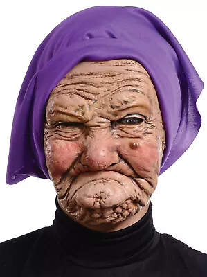 $17.99 • Buy Old Woman Lady Granny Wrinkled Latex Face Mask Costume Mr131135