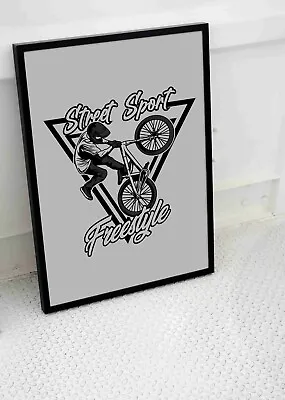 Bmx Biker Freestyle Poster Art Extreme Sport Image Size -a3 A4 • £8.95