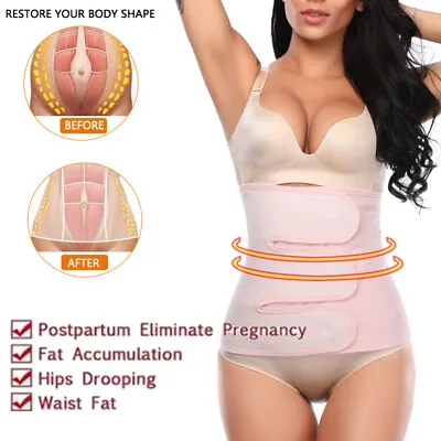 Post Partum Body Shaper C-Section Back Support Wrap After Birth Belly Slim Belt • £12.99