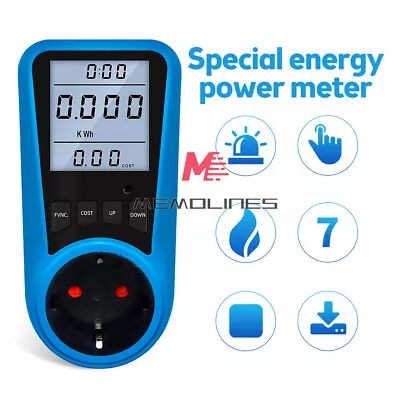 Electricity Usage Energy Monitor Plug Power Watt Voltage Meter Analyzer Socket • $32.47