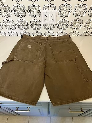 Lee Dungarees Brown Canvas Carpenter Shorts Waist 38 Relaxed Baggy Shorts • $18