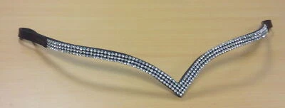 $8.83 • Buy New Design V Shaped 3 Rows Clear Crystal Browband