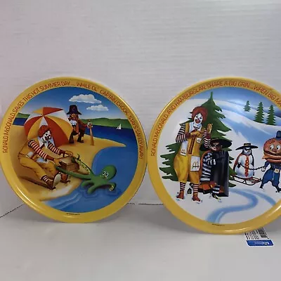 Vintage McDonalds 1977 Ronald McDonald Four Seasons Melamine Plates Set Of 2 A • $11