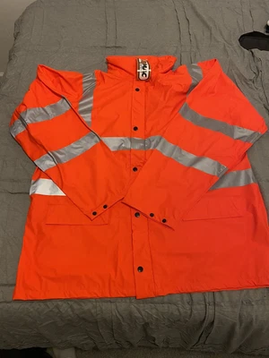 £15 • Buy Hymac Hi-Vis Protective Jacket For Men - Orange/silver Size XXL