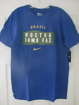 $24.99 • Buy Brazil Brasileira CBF Futebol Nike Tee T-Shirt Size XL Blue  Mostra Como Faz 