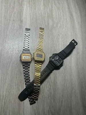 Casio Men Vintage & World Time Watches (Gold Sliver & Black) NO BOXES!! • $69.98