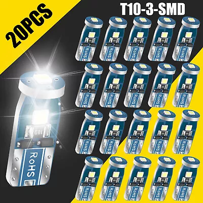 20x Super White T10 194 168 2825 W5W LED Interior License Plate Light Bulb 6000K • $9.48