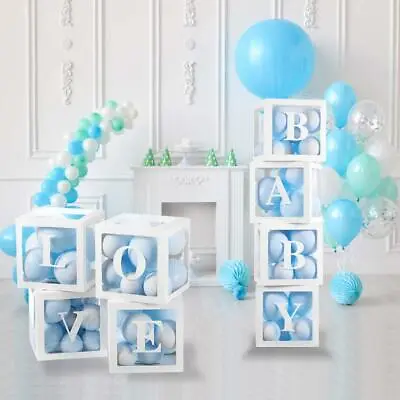 $25.95 • Buy Balloon Box With LOVE BABY ONE Boxes Cube For Baby Shower Birthday Bridal Shower