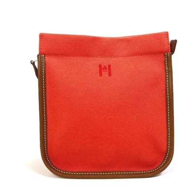 $588.50 • Buy HERMES CamaiueuPM  Pouch Canvas / Leather Orange/Brown